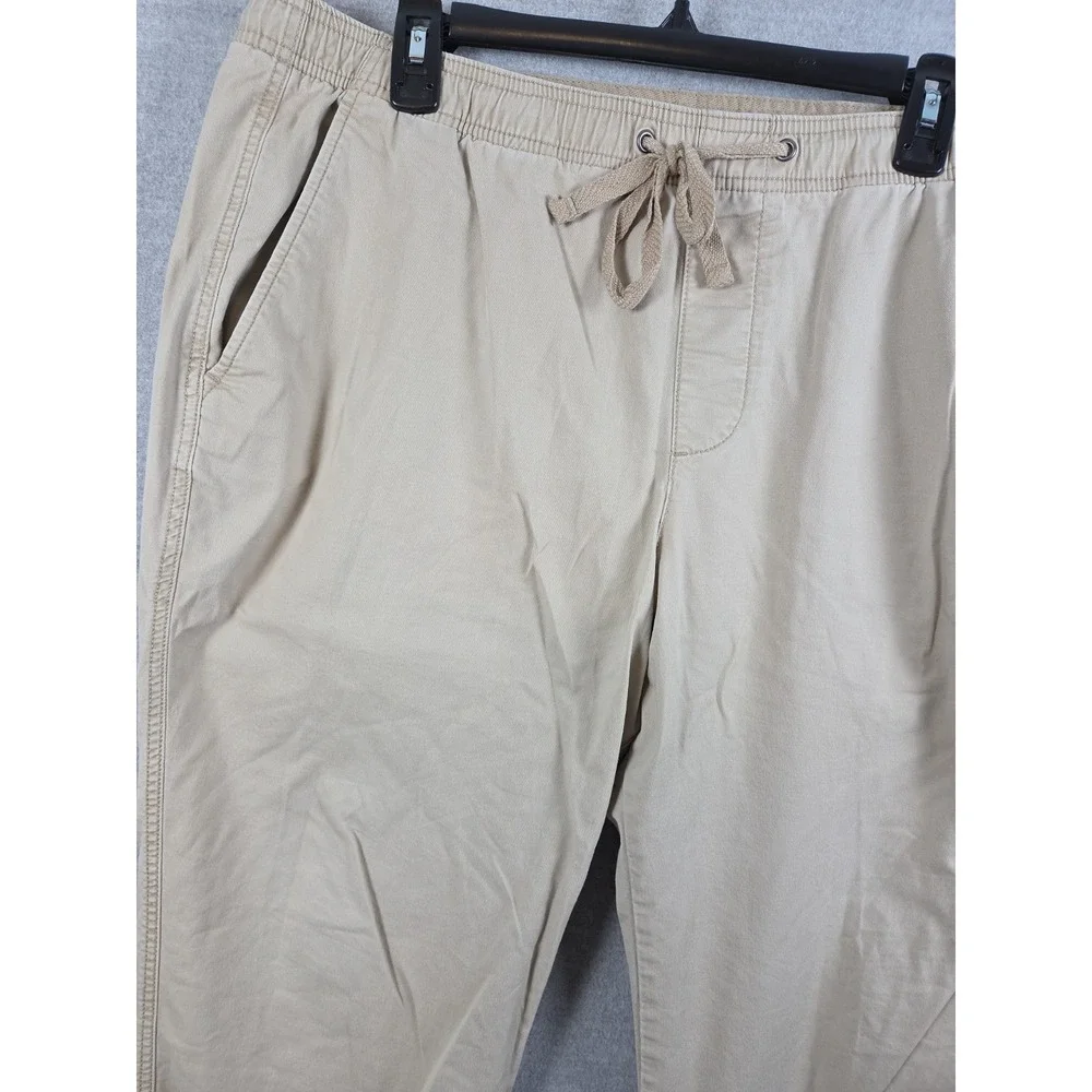 GAP Drawstring Twill Jogger Mens XL Khaki Elastic Waist Iconic Relaxed Baggy